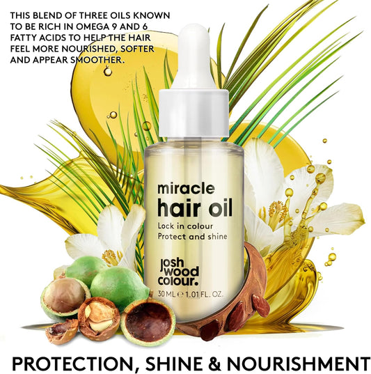 Josh Wood Colour Miracle Hair Oil, Lock In Colour, Protect And Shine 30Ml