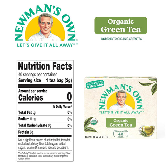 Newmans Own Organics Organic Royal Green Tea, 40 Ct