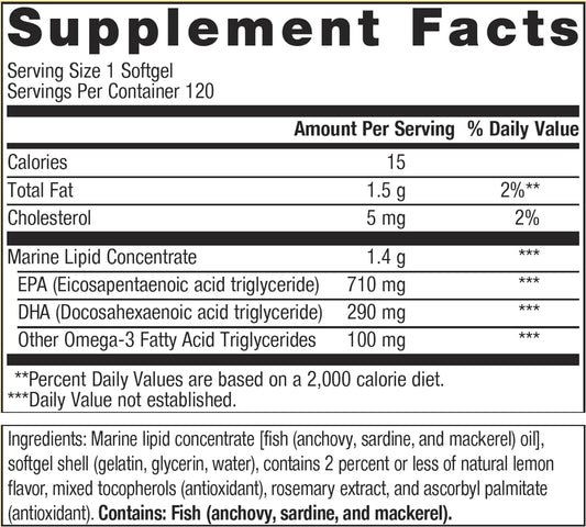Metagenics OmegaGenics EPA-DHA 1000mg - Daily Omega 3 Fish Oil Supplem
