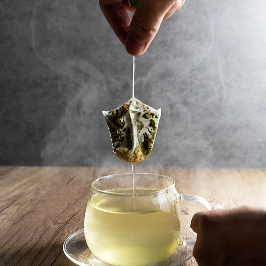 Lemon Ginger Herbal Tea Made With Lemon Myrtle Tisane - Caffeine Free Hot Tea - 50 Pyramid Tea Bags Sachets In A Resealable Bag