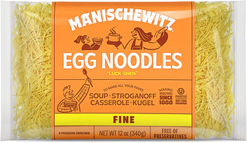 Manischewitz Traditional Fine Egg Noodles 12oz Bag (1 Pack) Certified Kosher for Year around Use (Not for Passover)