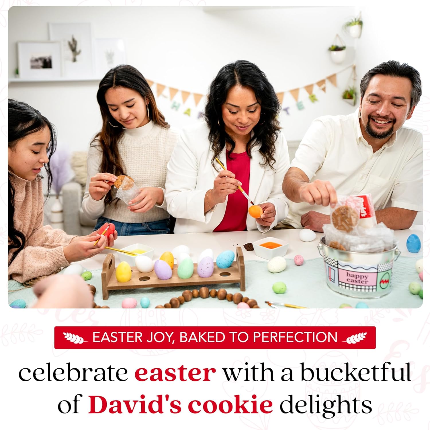 David’S Cookies Easter Assorted Cookies Gift Bucket – Freshly Baked Gourmet Thin Crispy Cookies And Butter Pecan Meltaways - Made Of Fresh Ingredients And Comes In A Happy Easter-Themed Bucket 1.3 Lbs