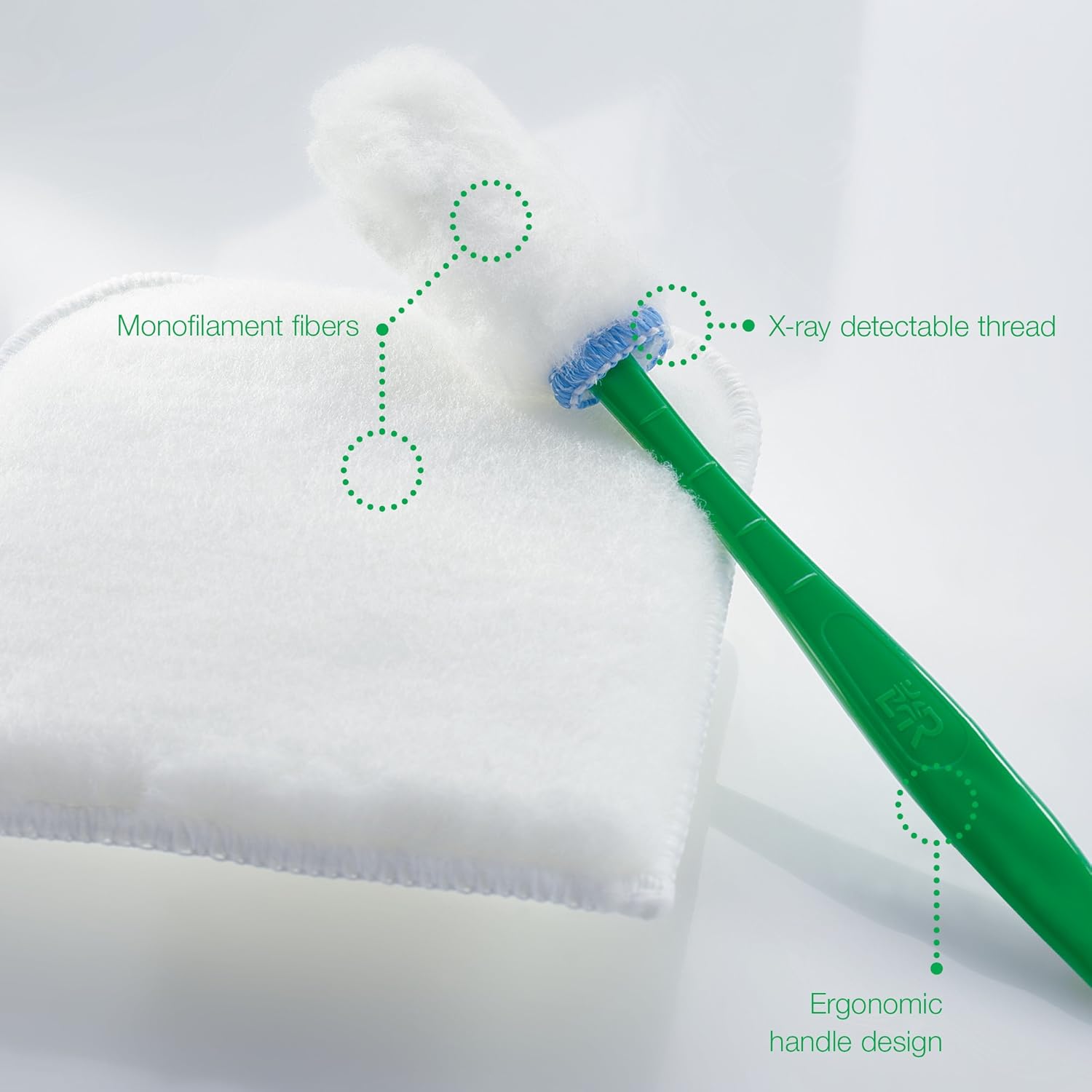 Lohmann & Rauscher Debrisoft Debridement Lolly, Wound Bed Preparation Tool With Handle For Hard To Reach Wounds, 100% Unbleached Monofilament Polyester, Box Of 5: Industrial & Scientific