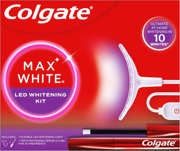 Colgate Max White Ultimate At Home Led Teeth Whitening Kit | Enamel Safe | Reverses Up To 20 Years Of Stains** | Whitening Pen & Smartphone Powered Led Whitening Light | Developed By Dental Experts