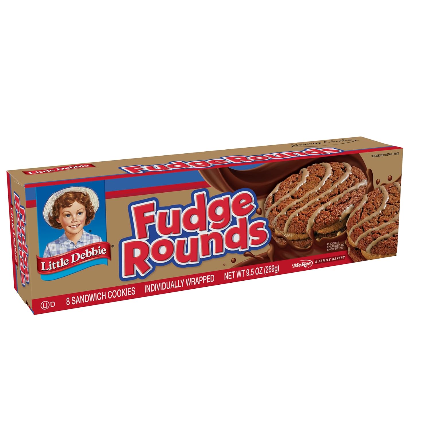 Little Debbie Fudge Rounds, 64 Sandwich Cookies (8 Boxes) : Grocery & Gourmet Food