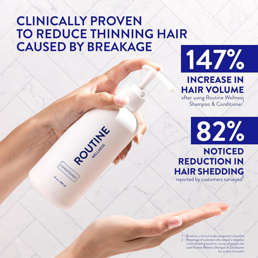 Routine Wellness Anti-Thinning Deep Conditioner For Thinning Hair - Dht Blocker For Hair Loss In Men & Women - Promotes Healthy Hair - Rose Hips 14Oz