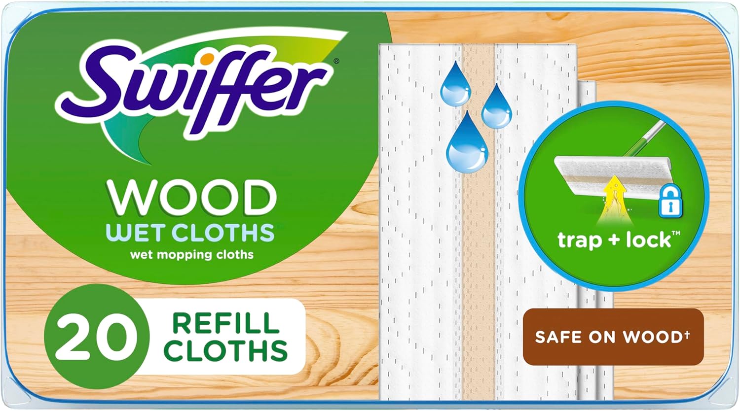 Swiffer Sweeper Wet Wood Floor Mopping Cloths, 20 Count