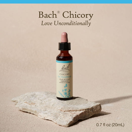 Bach Original Flower Remedies, Chicory For Unconditional Love, Natural Homeopathic Flower Essence, Holistic Wellness And Stress Relief, Vegan, 20Ml Dropper