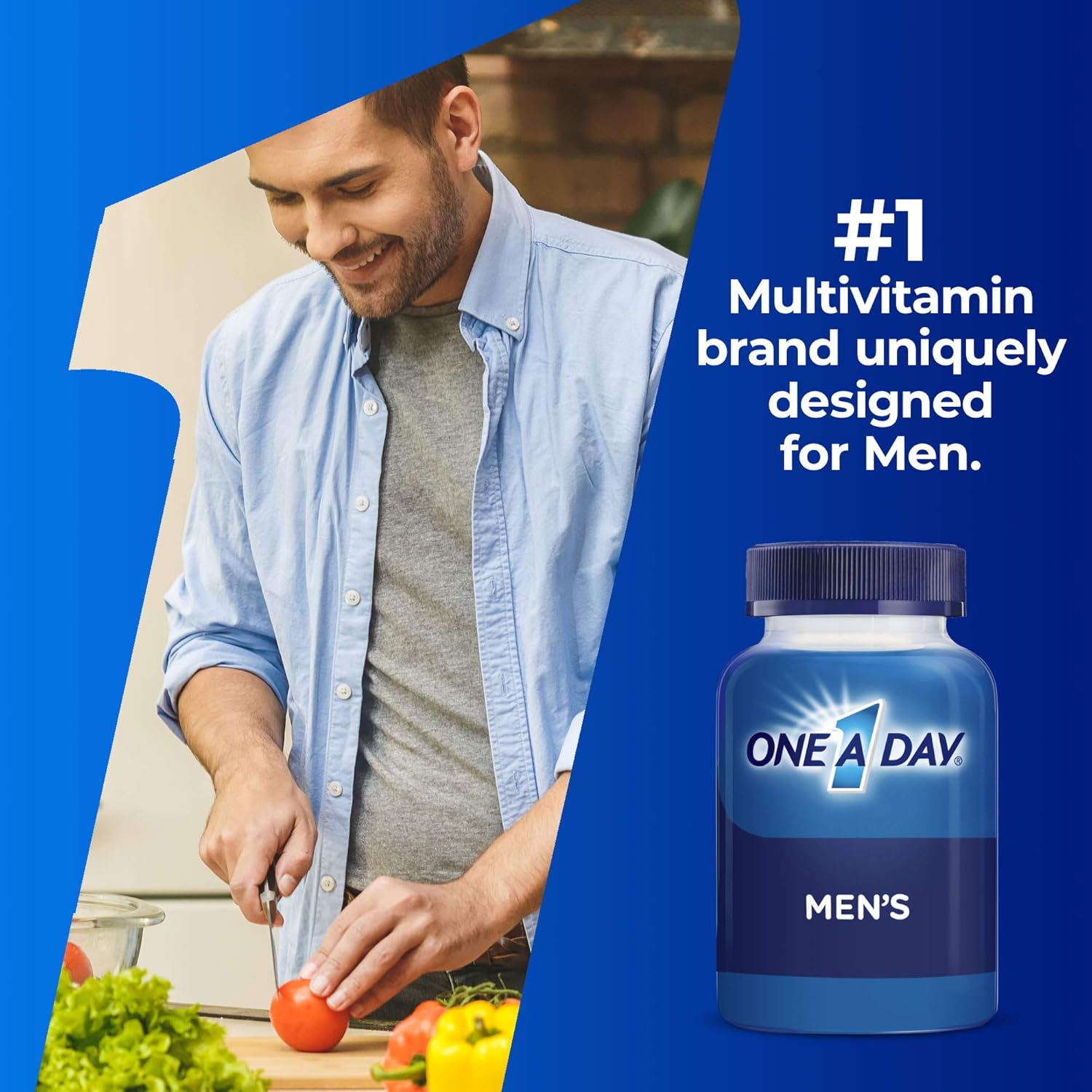 One A Day Men’s Pro Edge Multivitamin, Supplement with Vitamin A, Vitamin C, Vitamin D, Vitamin E and Zinc for Immune Health Support* and Magnesium for Healthy Muscle Function, Tablet 50 Count : Health & Household