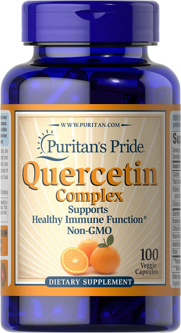Puritan's Pride Quercetin Complex with Vitamin C, Supports Upper Respiratory Health, 100 ct