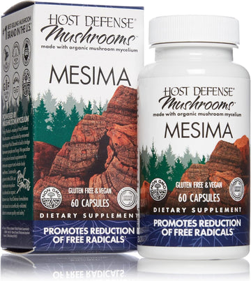Host Defense, Mesima Capsules, Helps Reduce Free Radicals, Mushroom Supplement, 60 Capsules, Unavored