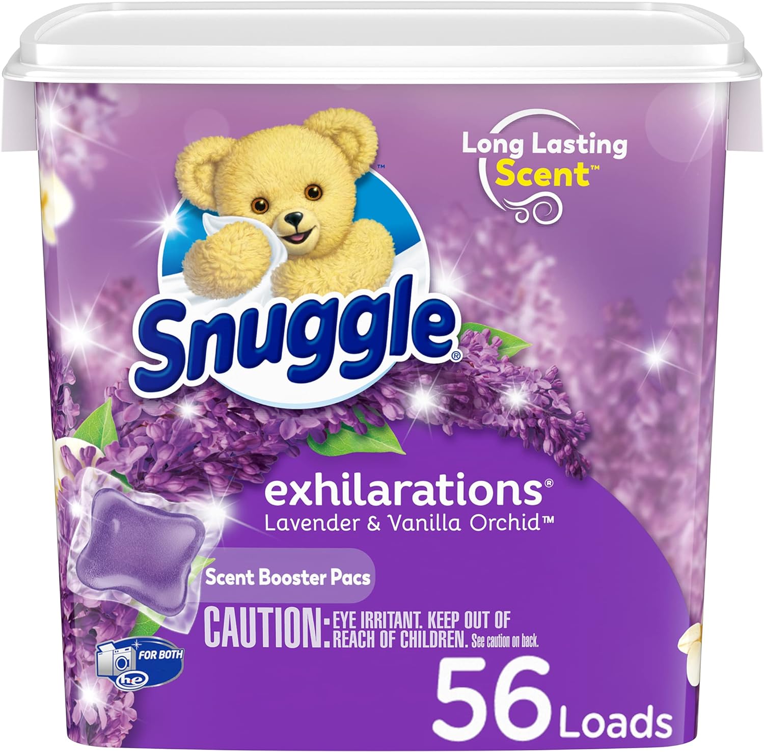 Snuggle Exhilarations in Wash Laundry Scent Booster Pacs, Lavender & Vanilla Orchid, 56 Count