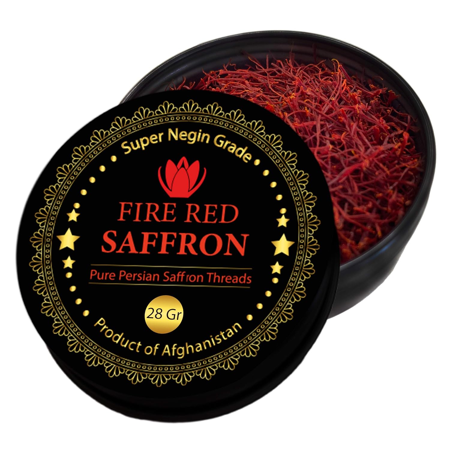 Saffron Threads, Pure Red Saffron Spice Threads - Super Negin Grade - Best Flavor | For Culinary Use Such As Tea, Paella Rice, Risotto, Tachin, Basmati, Rice (28 Grams)