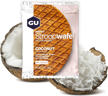 Gu Energy Stroopwafel Coconut Sports Nutrition Waffle, Caffeine-Free, Gluten-Free, And Kosher Dairy, On-The-Go Energy For Any Workout, 16 Count