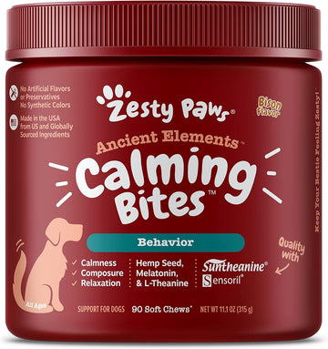 Zesty Paws Calming Chews For Dogs - Composure & Relaxation For Everyday Stress & Separation - For Fireworks, Storms & Travel – Ae - Bison - 90 Count