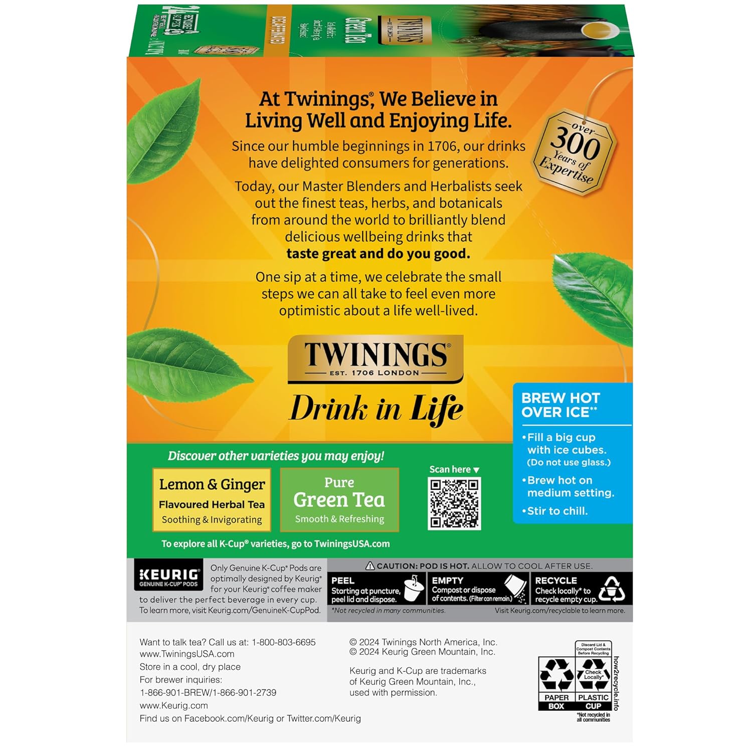 Twinings Decaffeinated Green Tea K-Cup Pods For Keurig, 24 Count (Pack Of 1), Smooth Flavour, Enticing Aroma, Enjoy Hot Or Iced | Packaging May Vary