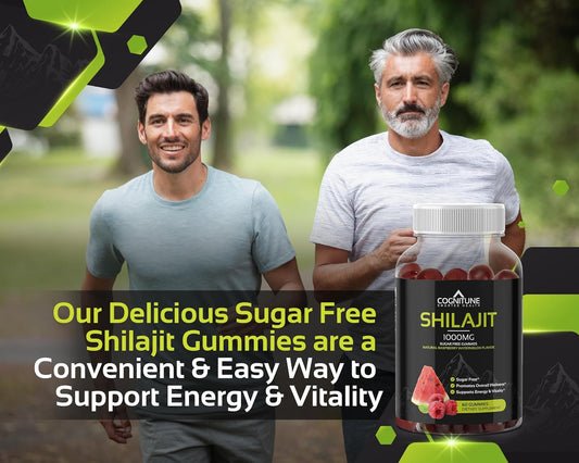 Shilajit Gummies - Pure & Potent Shilajit Supplement, 1,000Mg Per Serving, Sugar-Free Natural Raspberry Watermelon Flavor, Rich In Minerals, Fulvic Acid, Boost Energy, Vitality & Overall Wellness