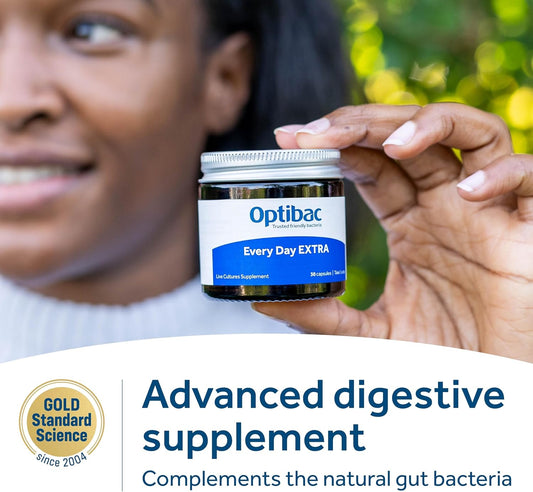 Optibac Probiotics Every Day Extra - High Strength Vegan Digestive Probiotic Supplement With 20 Billion Bacterial Cultures - 60 Capsules