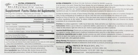 Prince Of Peace Red Panax Ginseng Extractum Ultra Strength -- 3.4 Oz - 10 Bottles