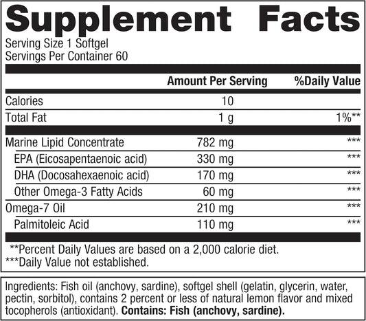 Metagenics Omegagenics Fish Oil Mega 10-330 Mg Epa & 170 Mg Dha - No Fishy Aftertaste - For Heart Health & Immune System* - Non-Gmo & Gluten-Free Supplement - 60 Softgels