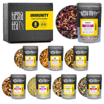 Tiesta Tea - Herbal & Rooibos Tea Dry Flight Sampler, Premium Loose Leaf Tea - Herbal, Rooibos, Hibiscus & Turmeric Tea - 8 Resealable Sample Pouches