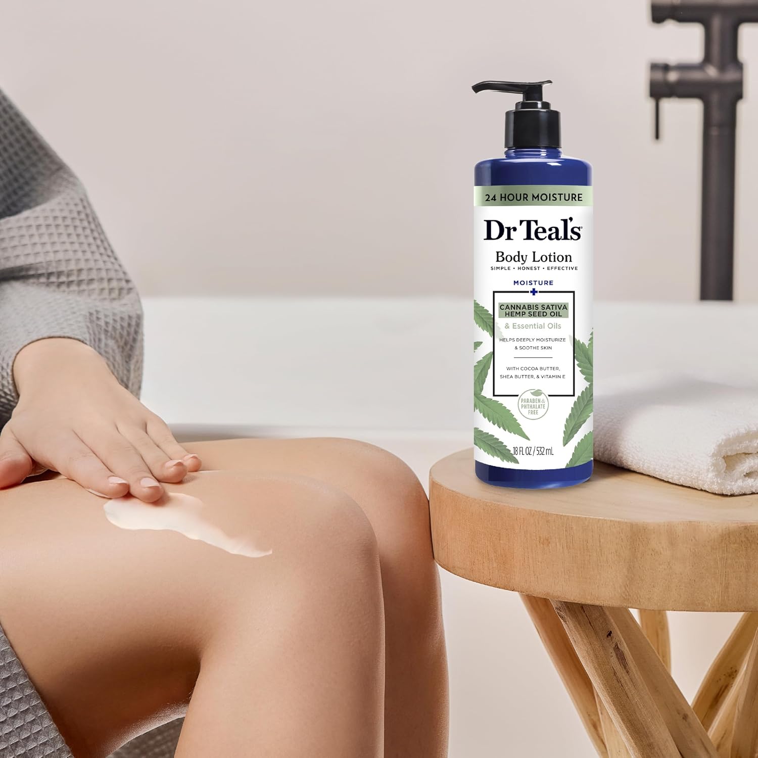 Dr Teal's Body Lotion, Cannabis Sativa Hemp Seed Oil & Essential Oils, 18 oz (Pack of 3) : Beauty & Personal Care