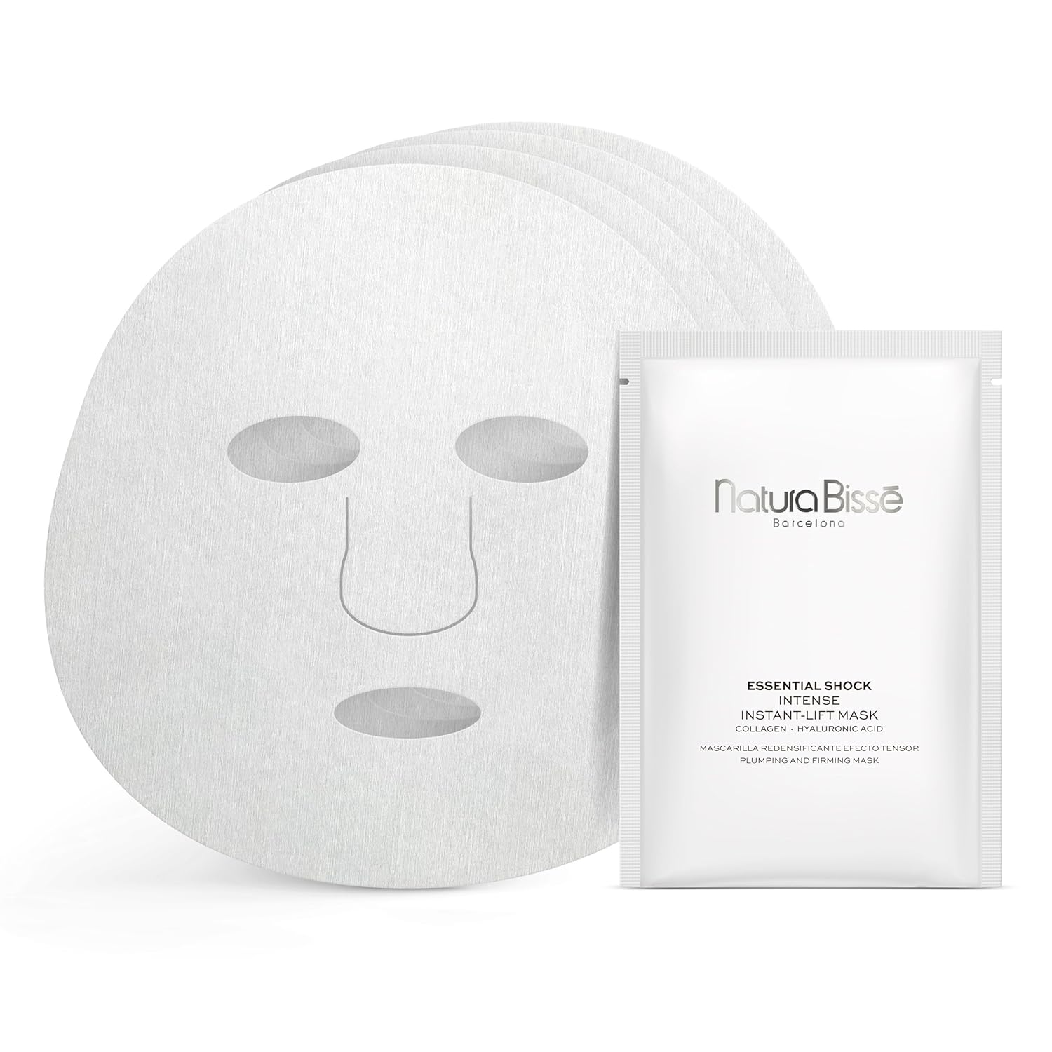 Natura Bissé Essential Shock Intense Instant-Lift Mask, Firming Sheet Mask, Hydrates, Firms & Plumps, For All Skin Types, 4 Units