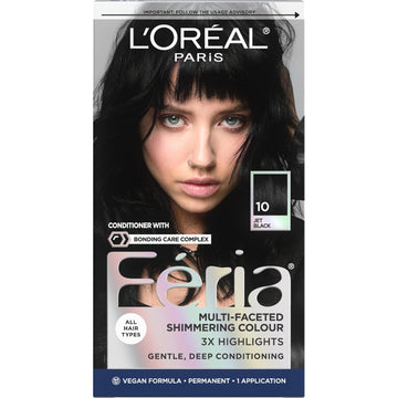 L'Oreal Paris Feria Multi-Faceted Shimmering Permanent Hair Color Hair Dye, V38 Violet Noir (Intense Deep Violet)