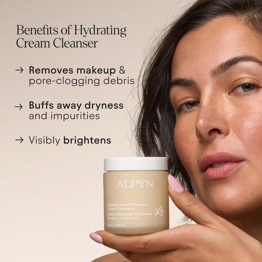 Alpyn Hydrating Cold Cream Cleanser With Vitamin C & Juneberry | Removes Dirt, Oil & Makeup | Exfoliates Dryness For Soft & Smooth Skin | 3.9 Oz / 115 Ml
