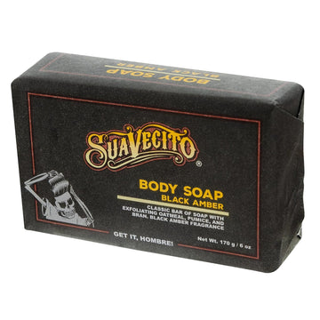 Suavecito Body & Hand Soap Bars Moisturizing With Masculine Black Amber Fragrance 6 Oz 3 Pack