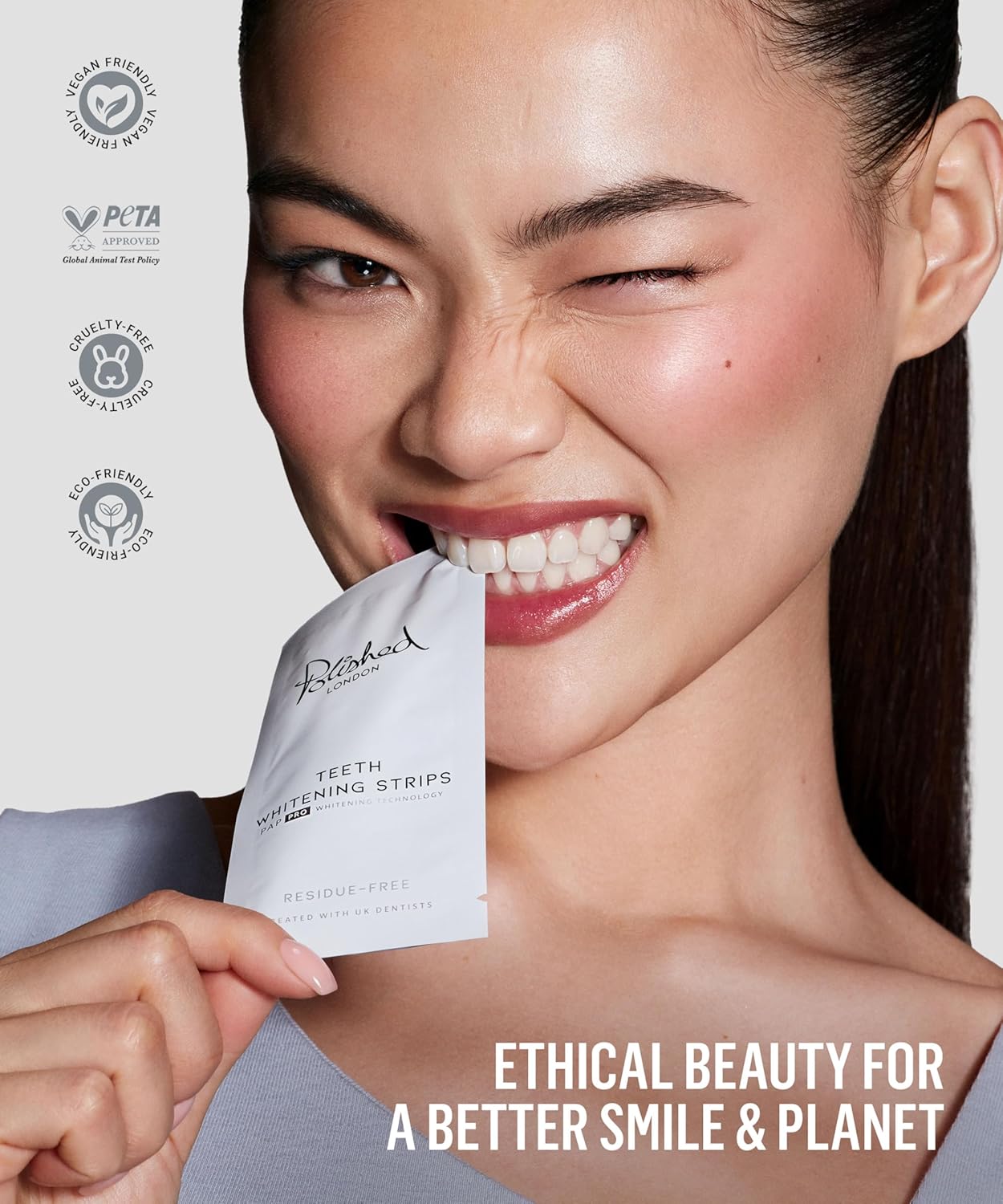 Polished London Teeth Whitening Strips - Whitening Strips for Sensitive Teeth - Enamel-Safe, No Residue, Peroxide Free Stain Remover- Premium Kit with Shade Guide, 14-Day Plan : Amazon.co.uk: Health & Personal Care