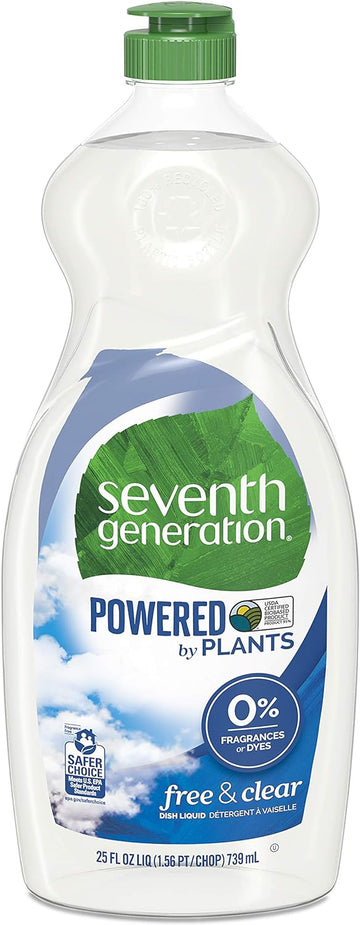 Seventh Generation Dish Liquid Soap, Free & Clear, 25 oz (Packaging May Vary)