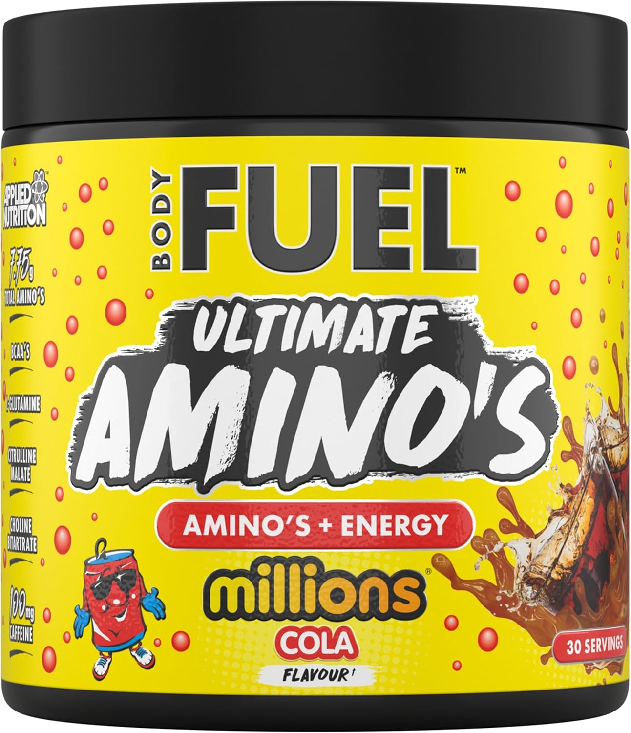 Applied Nutrition Bodyfuel Amino'S - Amino Acids Supplement, Eaa Essential Amino Acids Powder, Muscle Fuel & Recovery (270G - 30 Servings) (Millions Raspberry)