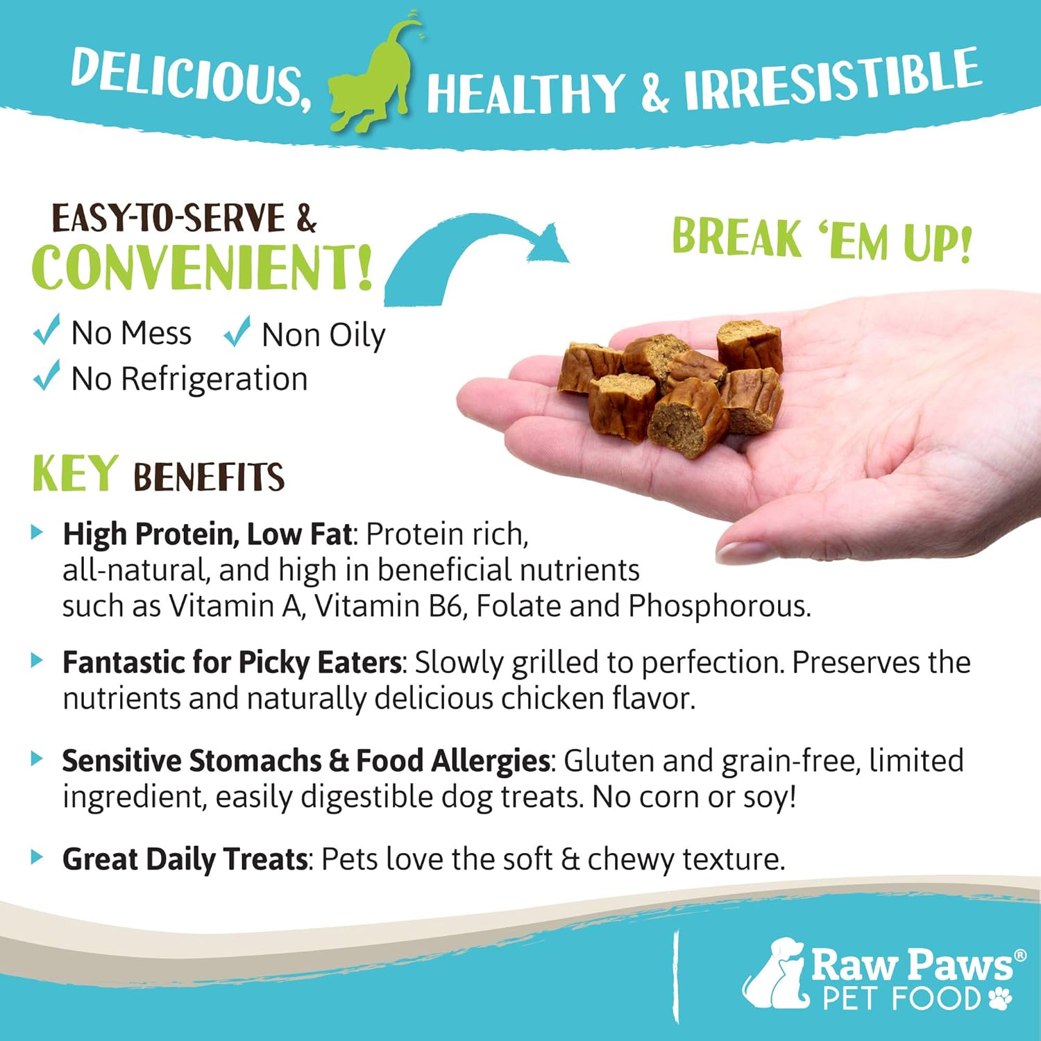 Raw Paws Grain-Free Soft Sausage Treats for Dogs & Cats - Chicken Recipe, 6-oz - USA Chicken Sausage Dog Treats - Soft Chicken Treats for Dogs & Cats - Chicken Dog Sausage Links - Dog Sausage Treats : Pet Supplies