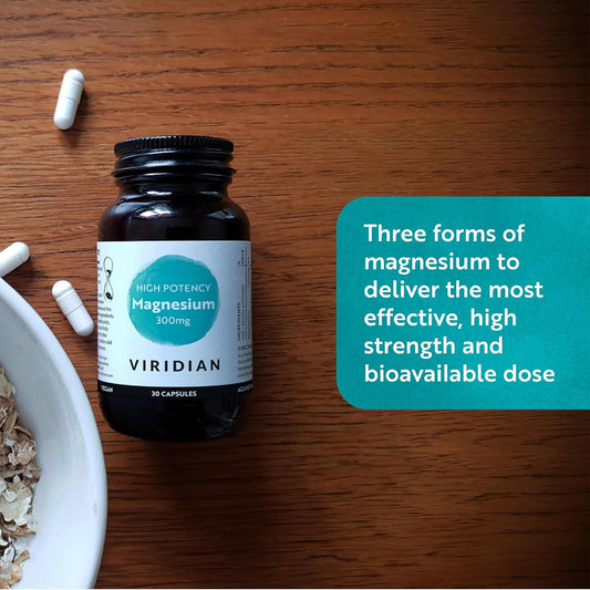 Viridian - High Potency Magnesium 300Mg 30 Capsules| Vegan Formula | Supports Energy, Reduces Tiredness & Fatigue | No Artificial Fillers, Ethically Sourced