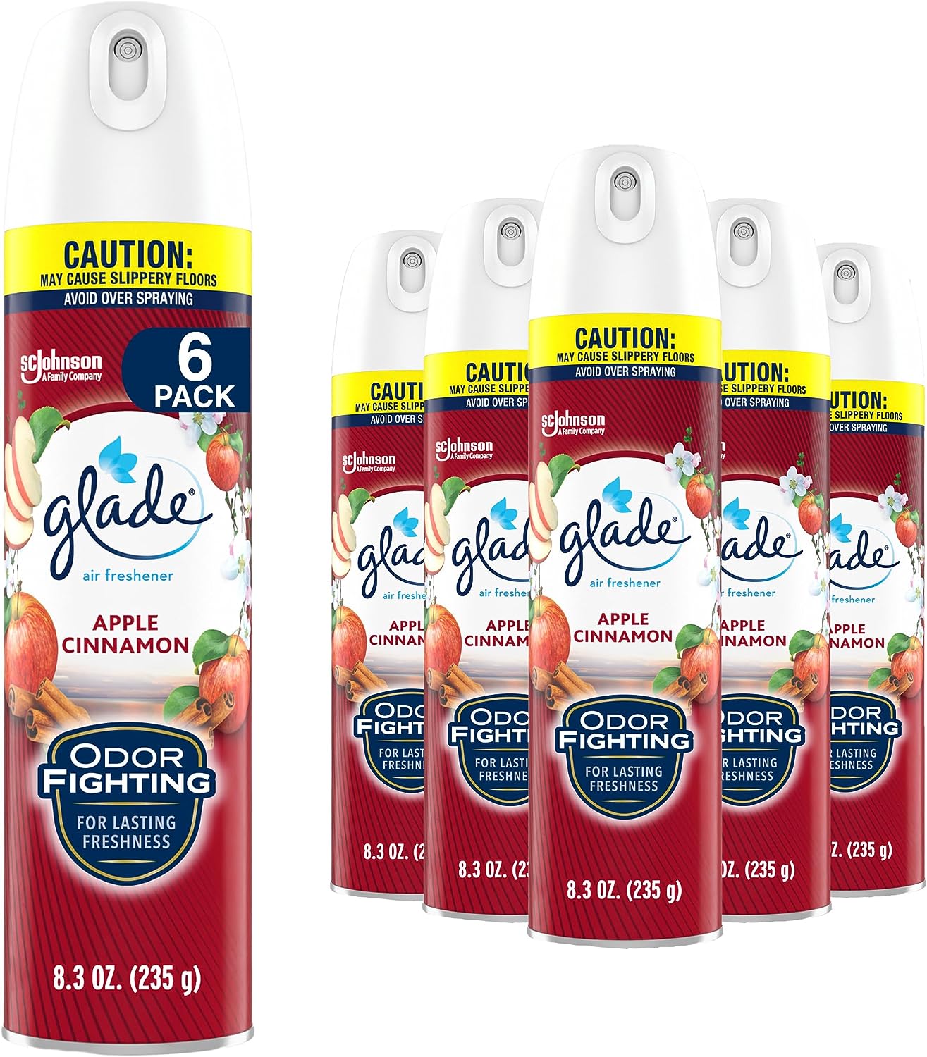 Glade Air Freshener Room Spray, Apple Cinnamon, 8.3 oz, 6 Count