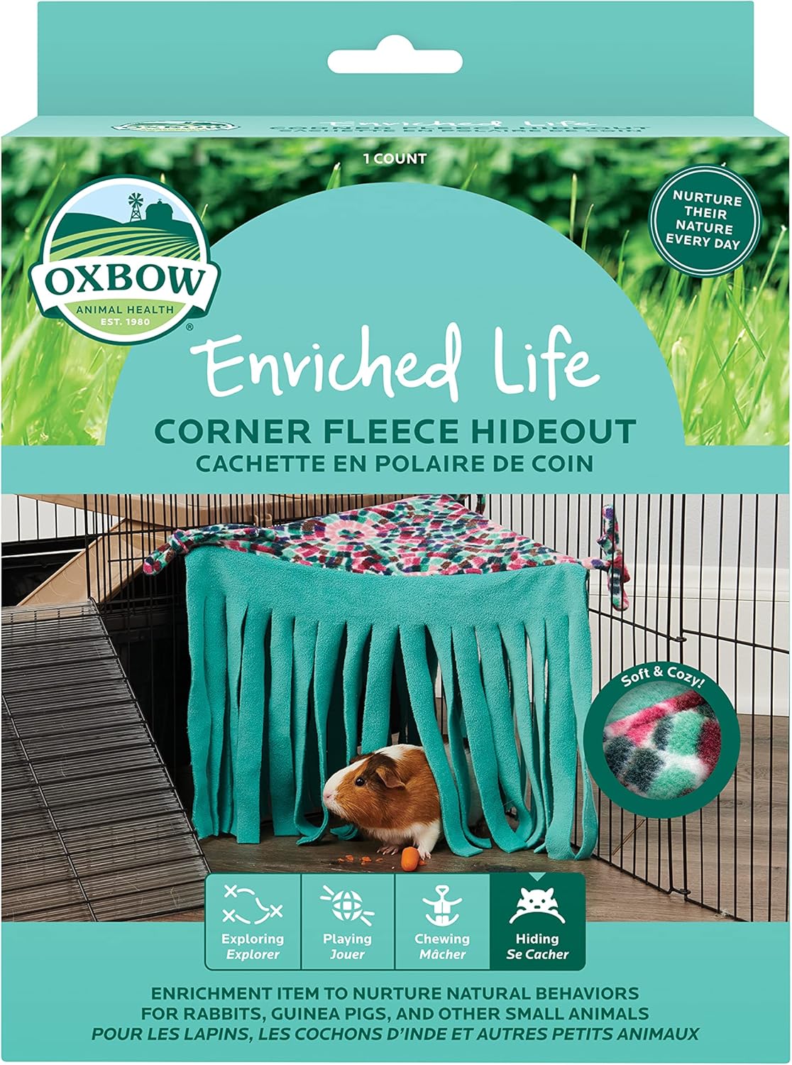 Oxbow Enriched Life Small Animal Accessories - Hideout Rabbits, Guinea Pigs, Chinchillas, Ferrets, Rats, Hamsters, Gerbils & Other Small Pets - Fleece