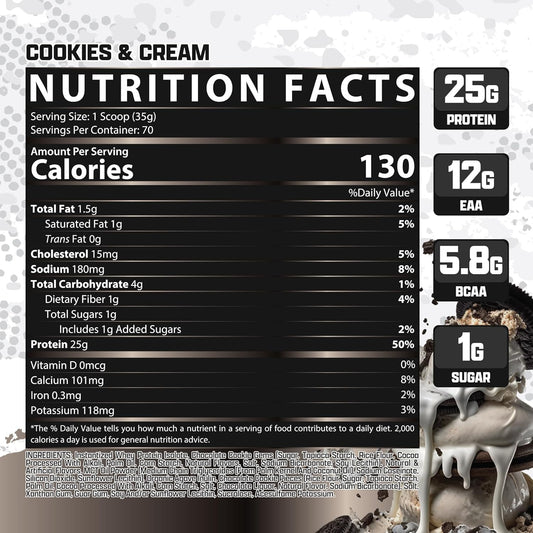 Nutrex Research Isofit Cookies & Cream Whey Isolate Protein Powder 100% Whey Protein Isolate | Muscle Recovery, Naturally High Eaas | Fast Absorbing, Easy Digestion | (Cookies & Cream, 70 Servings)