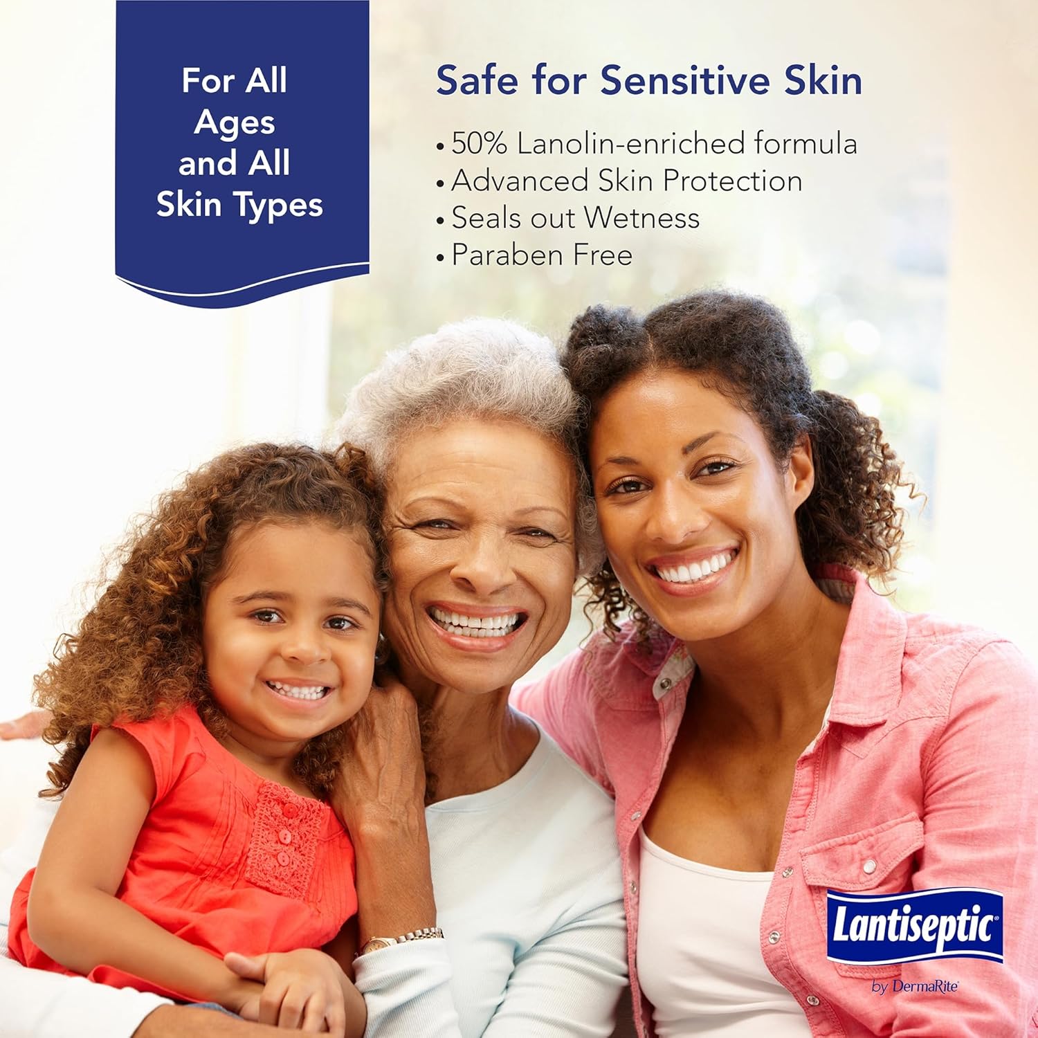 Dermarite'S Lantiseptic Moisture Shield Original Skin Protectant - 50% Lanolin, Paraben Free, Unscented Barrier Cream Ointment - 4 Oz. Tube, 1 Count : Industrial & Scientific