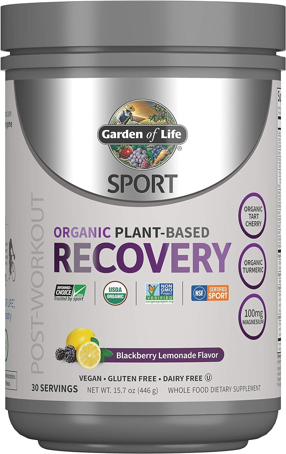 Garden of Life Sport Vegan Organic Plant Based Post Workout Muscle Rec
