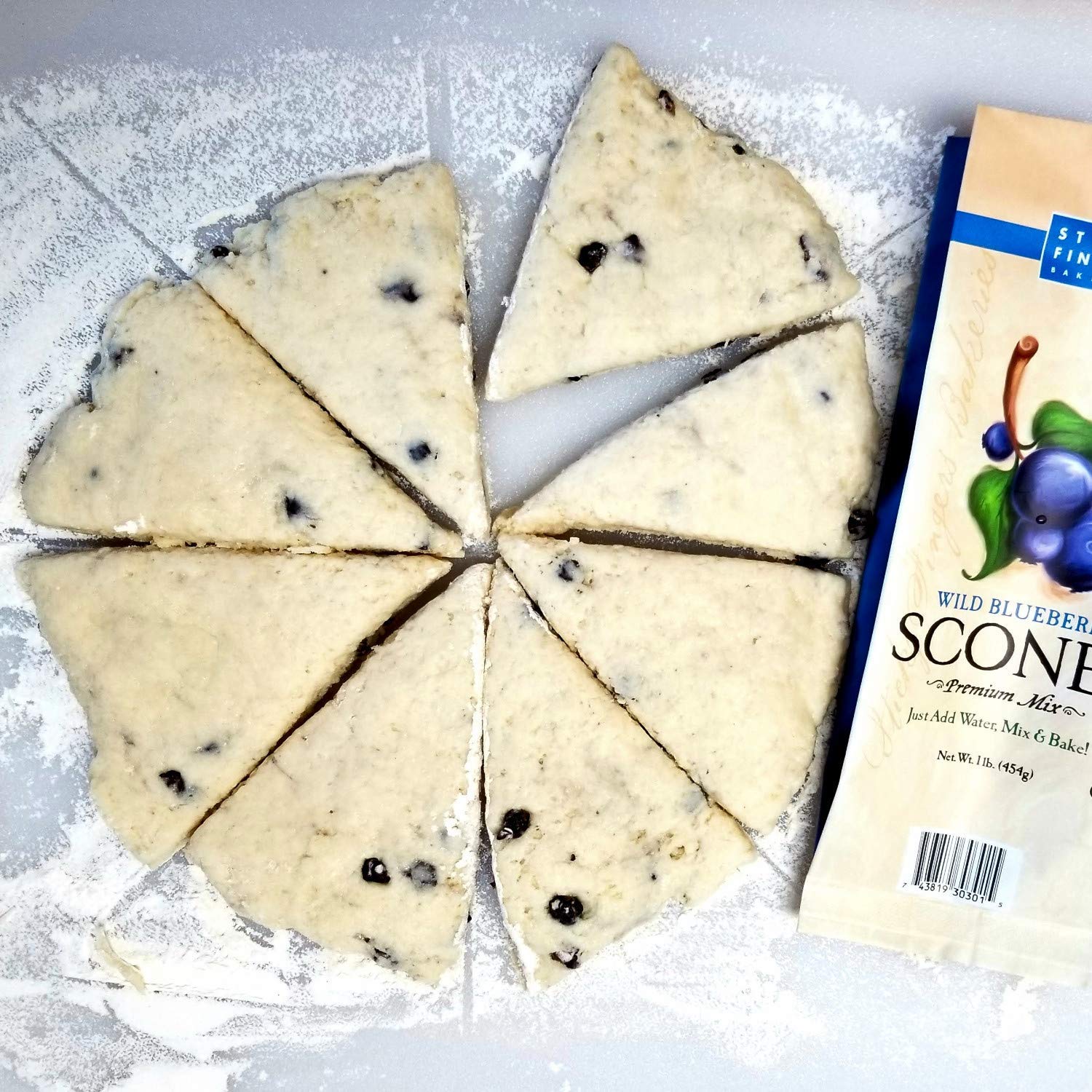 English Scone Mix, Original & Wild Blueberry Bundle by Sticky Fingers Bakeries – Easy to Make English Scones Fresh Baked, Makes 12 Scones (4pk)