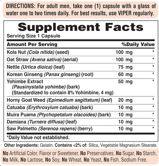 Puritan's Pride Viper Exotic Herbs for Men, 120 Capsules by Puritan's Pride, 120 Count