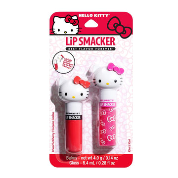 Lip Smacker Lippy Pals Swirls, Sanrio Hello Kitty, Flavored Moisturizing & Smoothing Soft Shine Lip Balm, Hydrating & Protecting Fun Tasty Glossy Finish, Cruelty-Free & Vegan - Cheerful Cherry, Kiwi