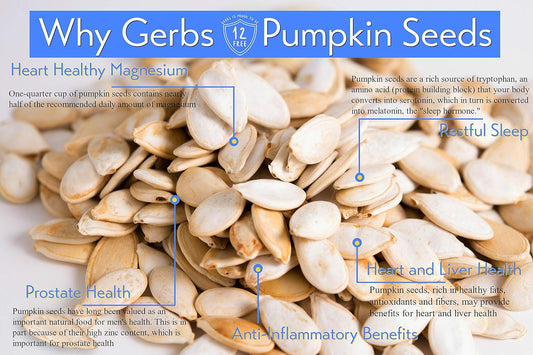 GERBS Extra Sea Salted Whole Pumpkin Seed 4 LBS, Top 14 Allergy Free, Protein packed Superfood Snack, Non GMO, Grown USA & Roasted small in batches