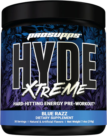 Prosupps® Mr. Hyde® Xtreme Pre-Workout Powder Energy Drink - Intense Sustained Energy, Pumps & Focus With Beta Alanine, Creatine & Nitrosigine, (30 Servings, Blue Razz Blitz)