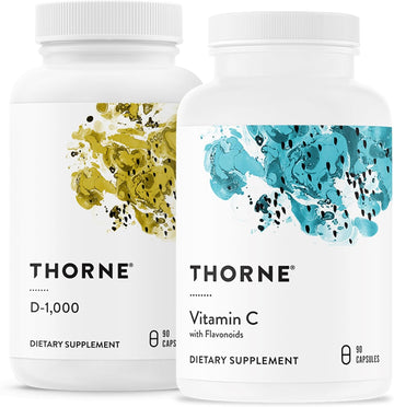 Thorne Immune Support Combo - Vitamin D3 & Vitamin C Blend For Healthy Immune Function - 30 To 90 Servings