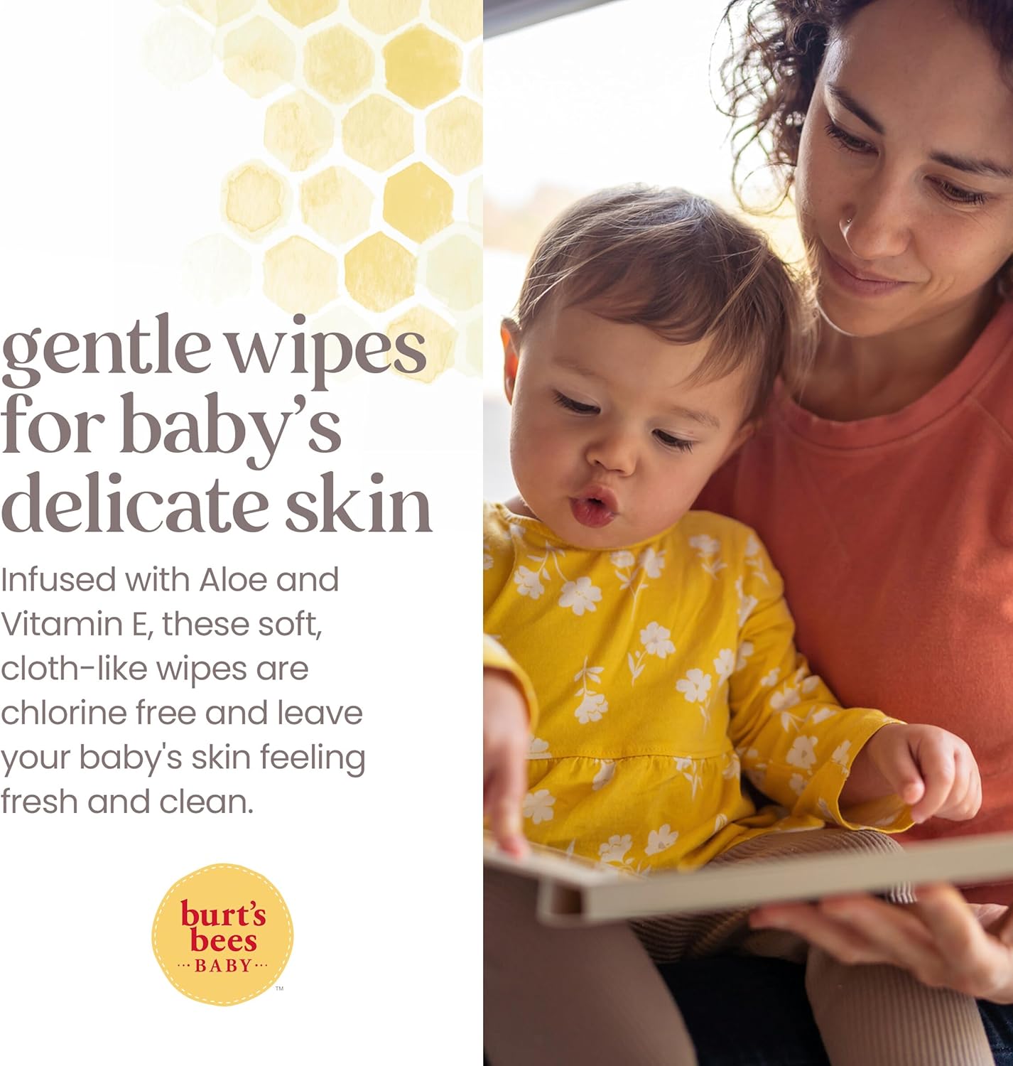 Burt’S Bees Baby Wipes, Unscented Natural Wipes For Sensitive Skin With Aloe And Vitamin E - 72 Wipes : Baby