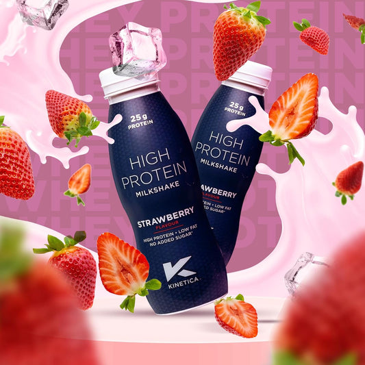 Kinetica Sports Ready-To-Drink High Protein Milkshake - Vanilla Flavour | 25G Protein/Bottle, 12 X 330Ml Pack | High Protein, Low Fat & No Added Sugar | Post Workout Pre-Mixed Drink For Men & Women