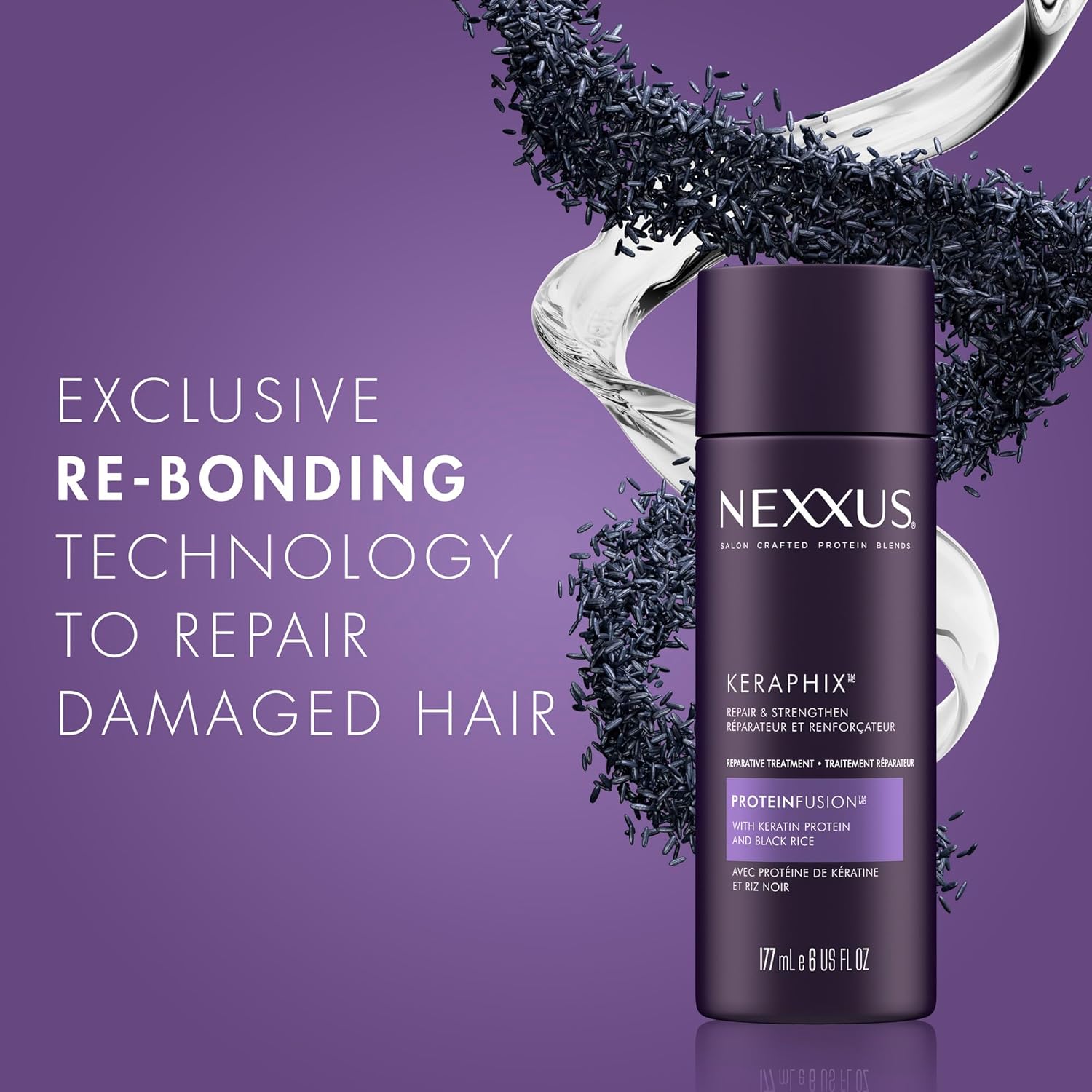 Nexxus Keraphix Damage Repair Pre-Wash Treatment Cream for Dry Hair with Keratin Protein & Black Rice 6 oz : Beauty & Personal Care