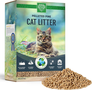 Small Pet Select Premium Pine Pelleted Cat Litter, 100% All Natural Pellet Kitty Litter, Non Clumping Non Tracking Low Dust Litter Meant For Use With Sifting Litter Box, Made In Usa, 20 Lbs